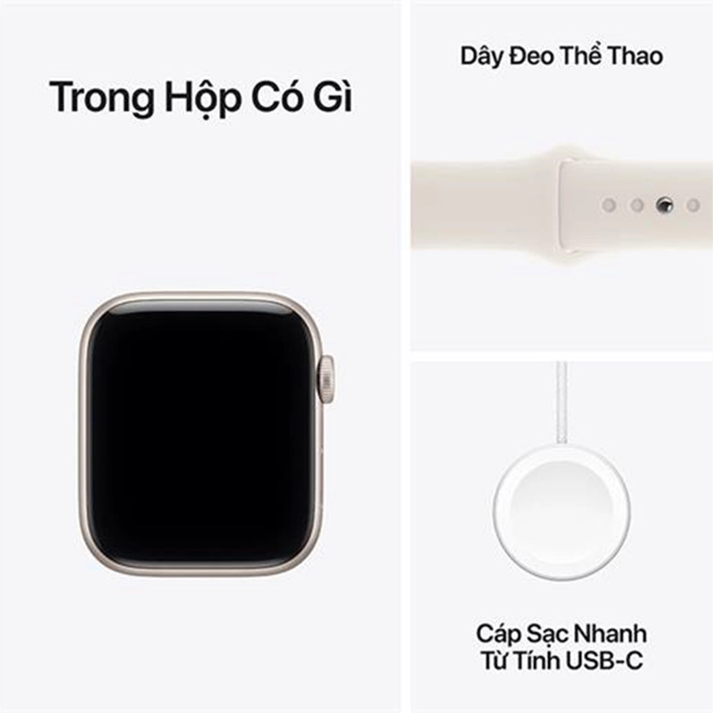 Apple Watch SE 3 GPS + Cellular 44mm viền nhôm dây thể thao trắng Slarlight MEPF4SA/A M/L