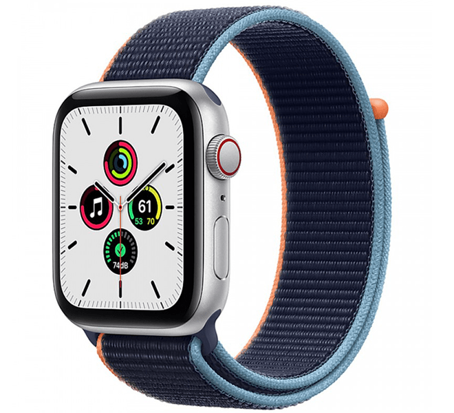 Apple Watch SE 40mm (4G) viền nhôm bạc - Dây vải xanh Chính hãng (MYEG2VN/A)