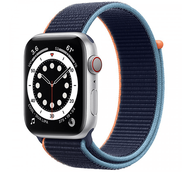 Apple Watch SE 44mm (4G) viền nhôm bạc - Dây vải xanh Chính hãng (MYEW2VN/A)