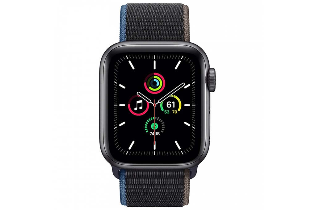 Apple Watch SE 44mm (4G) viền nhôm xám - Dây vải đen Chính hãng (MYF12VN/A)