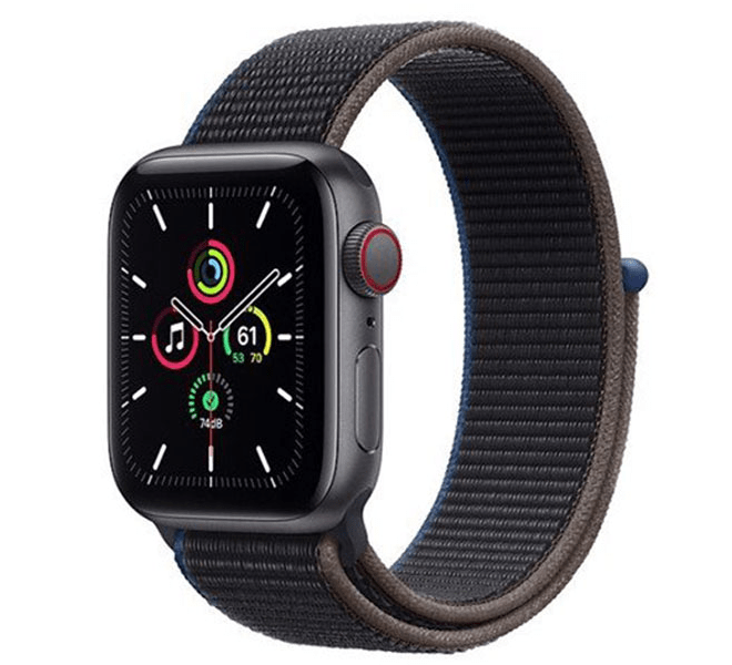 Apple Watch SE 44mm (4G) viền nhôm xám - Dây vải đen Chính hãng (MYF12VN/A)