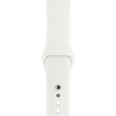 Apple Watch SE 44mm (GPS) viền nhôm bạc - Dây cao su Trắng Chính hãng (MYDQ2VN/A)