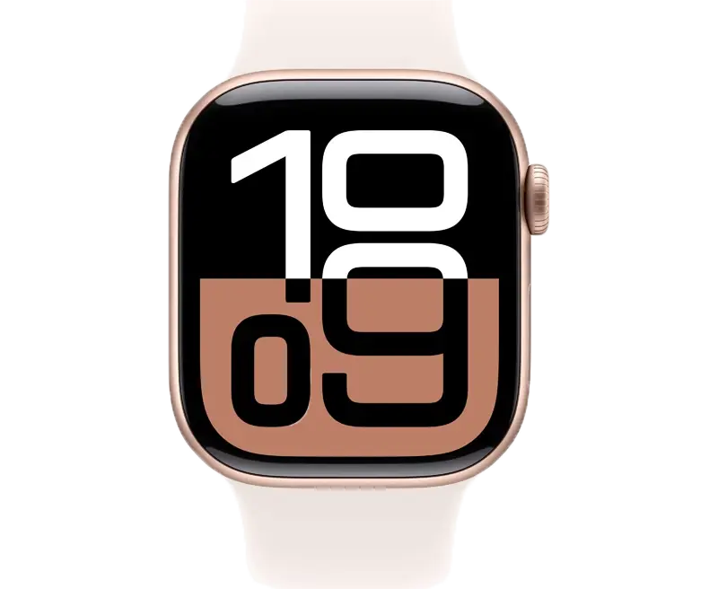 Apple Watch Series 10 GPS + Cellular 42mm Rose Gold Aluminium Case with Light Blush Sport Band - M/L MWXA3SA/A