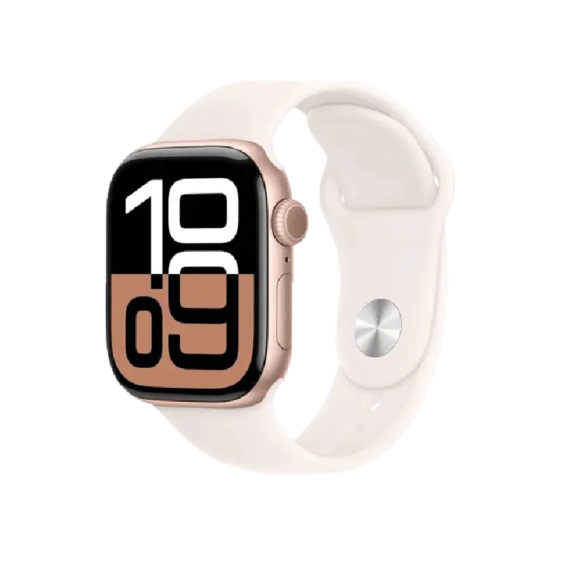 Apple Watch Series 10 GPS + Cellular 42mm Rose Gold Aluminium Case with Light Blush Sport Band - M/L MWXA3SA/A