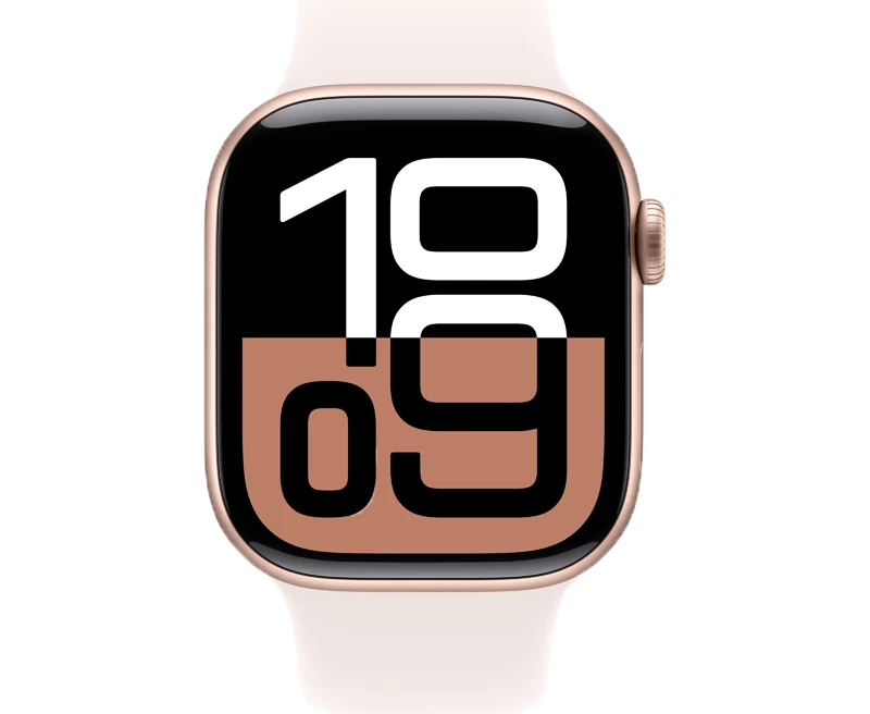Apple Watch S10 GPS + Cellular 42mm Rose Gold Aluminium Case with Light Blush Sport Band - S/M MWX93SA/A