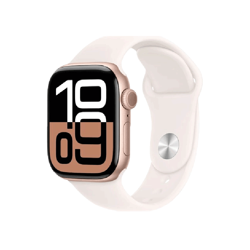 Apple Watch S10 GPS + Cellular 42mm Rose Gold Aluminium Case with Light Blush Sport Band - S/M MWX93SA/A