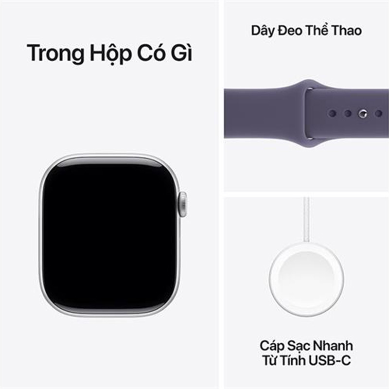 Apple Watch Series 11 42mm viền nhôm dây thể thao bạc MEU64SA/A S/M