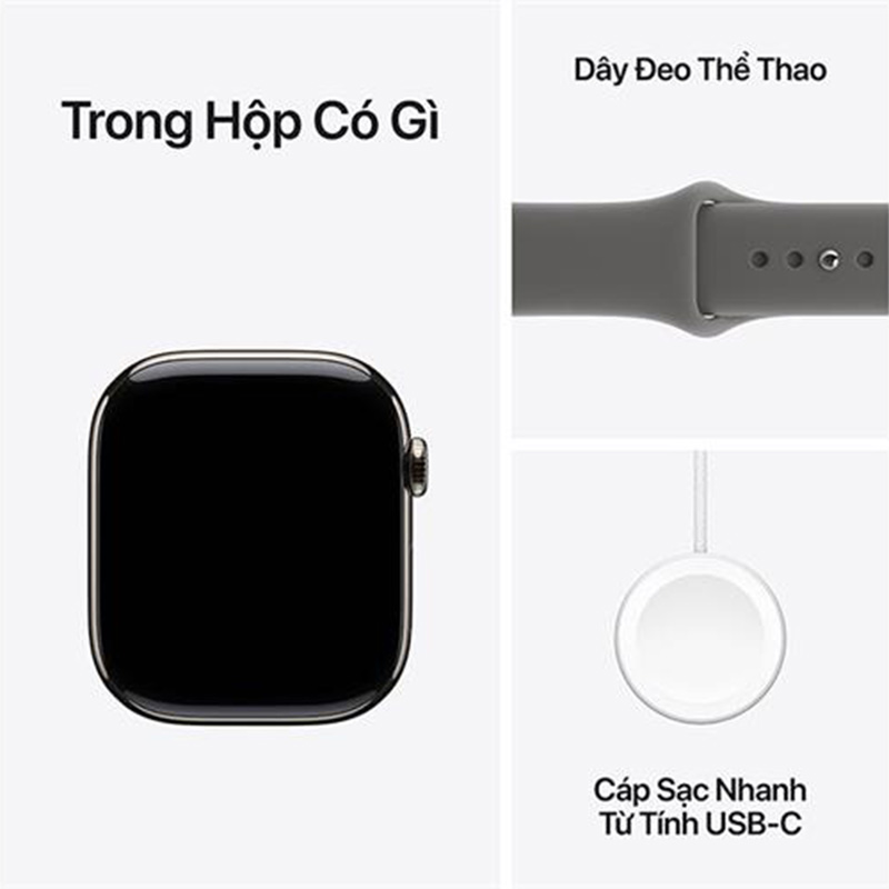 Apple Watch Series 11 GPS + Cellular 42m viền Titanium dây thể thao màu Titan tự nhiên MF8N4SA/A M/L