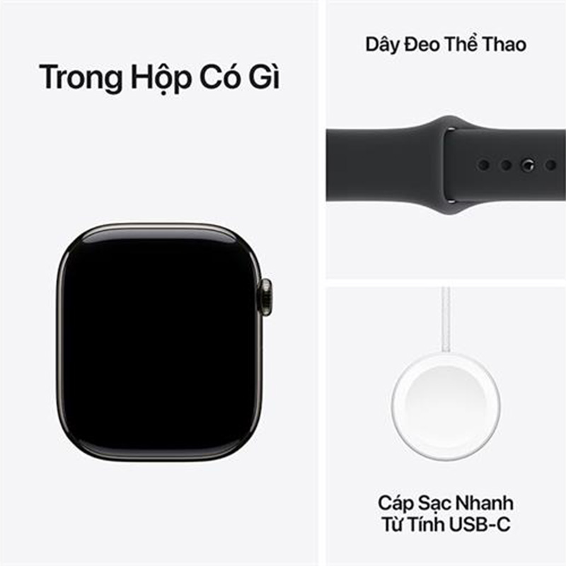 Apple Watch Series 11 GPS + Cellular 42m viền Titanium dây thể thao màu Titan xám MF8R4SA/A S/M