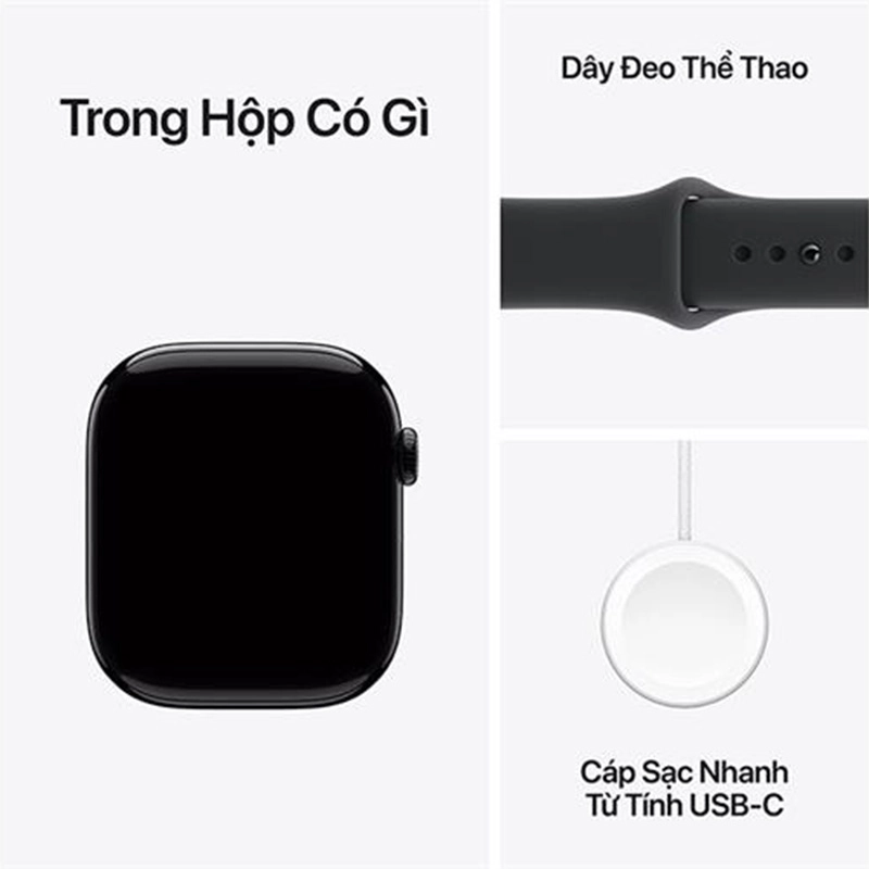 Apple Watch Series 11 GPS + Cellular 42mm viền nhôm dây thể thao màu đen bóng MF854SA/A M/L