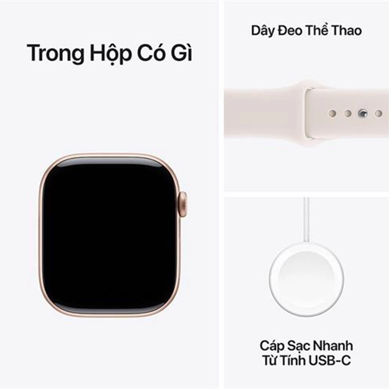 Apple Watch Series 11 GPS + Cellular 42mm viền nhôm dây thể thao vàng hồng MF8E4SA/A S/M