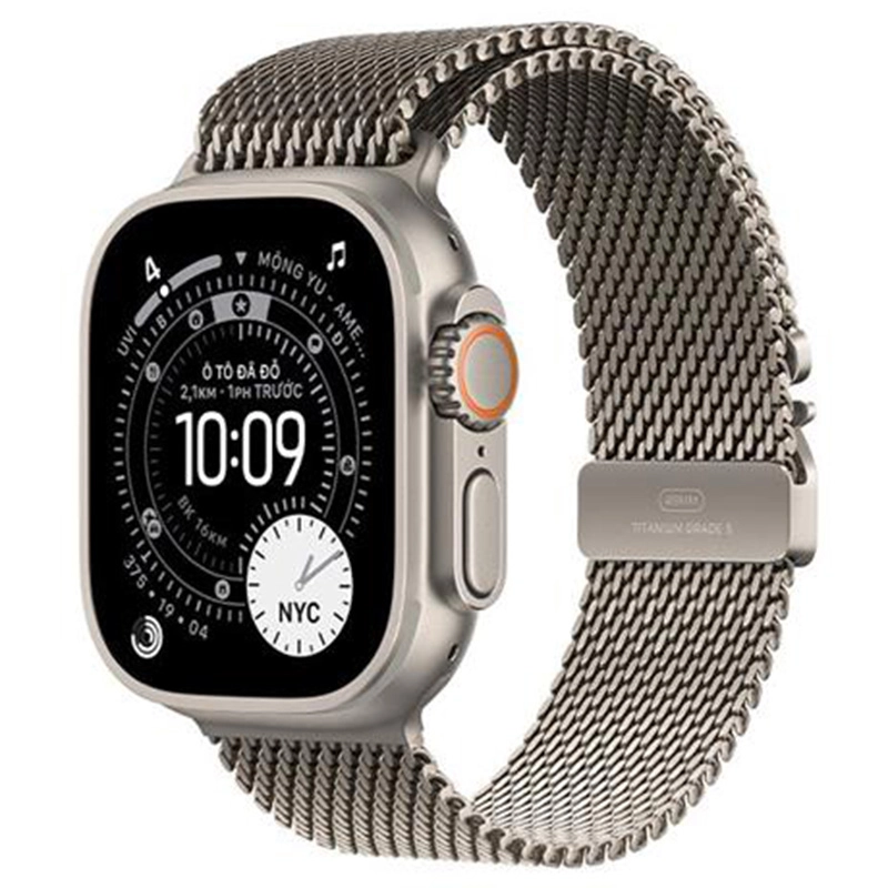 Apple Watch Series 11 GPS + Cellular 42mm viền Titanium dây Milan màu Titan tự nhiên MF8P4SA/ALoop