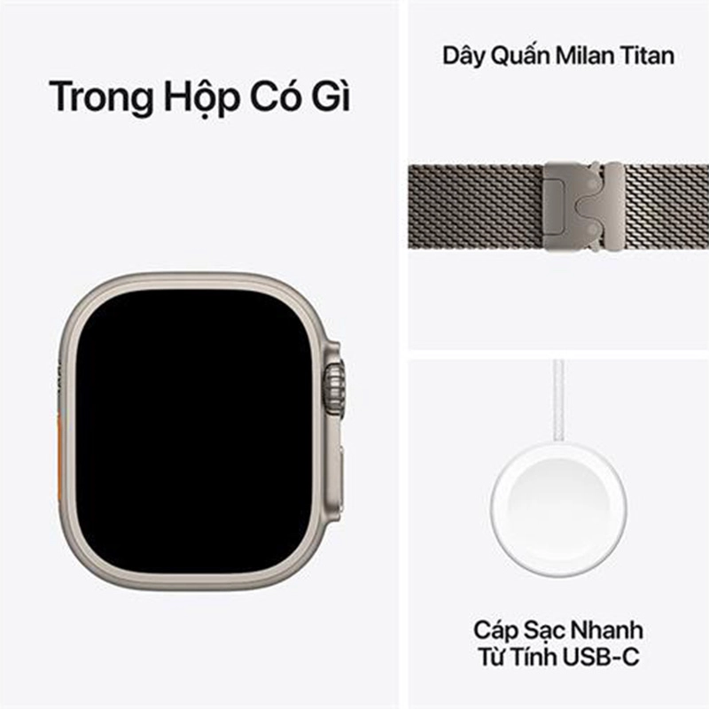 Apple Watch Series 11 GPS + Cellular 42mm viền Titanium dây Milan màu Titan tự nhiên MF8P4SA/ALoop