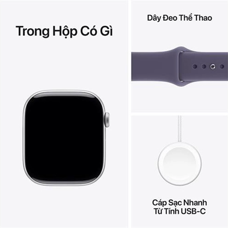 Apple Watch Series 11 GPS + Cellular 46mm viền nhôm dây thể thao bạc MFCP4SA/A S/M