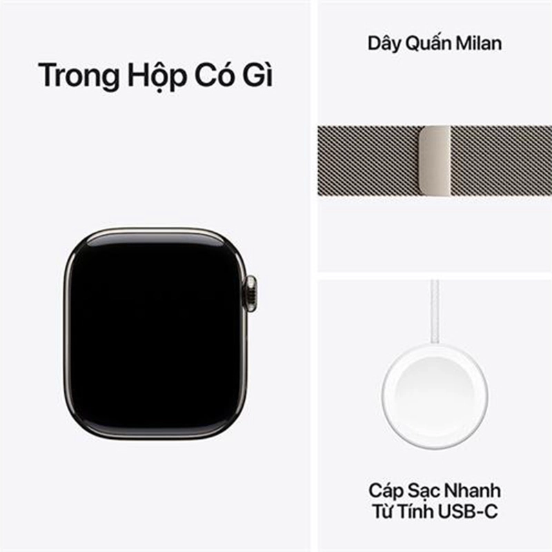 Apple Watch Series 11 GPS + Cellular 46mm viền Titanium dây Milan màu Titan tươi MFCY4SA/A S/M