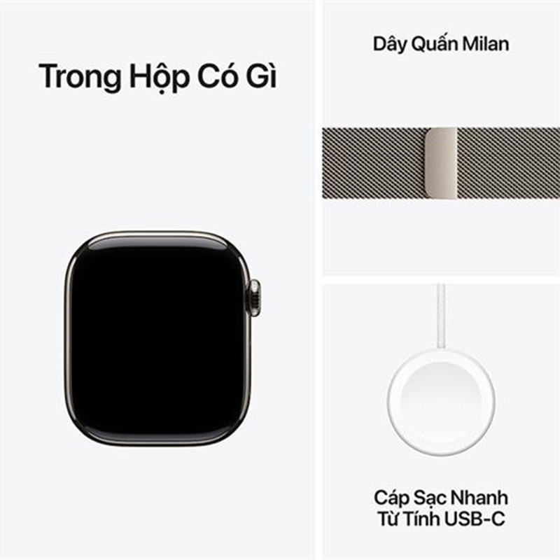 Apple Watch Series 11 GPS + Cellular 46mm viền Titanium dây Milan màu Titan tươi MFD04SA/A M/L