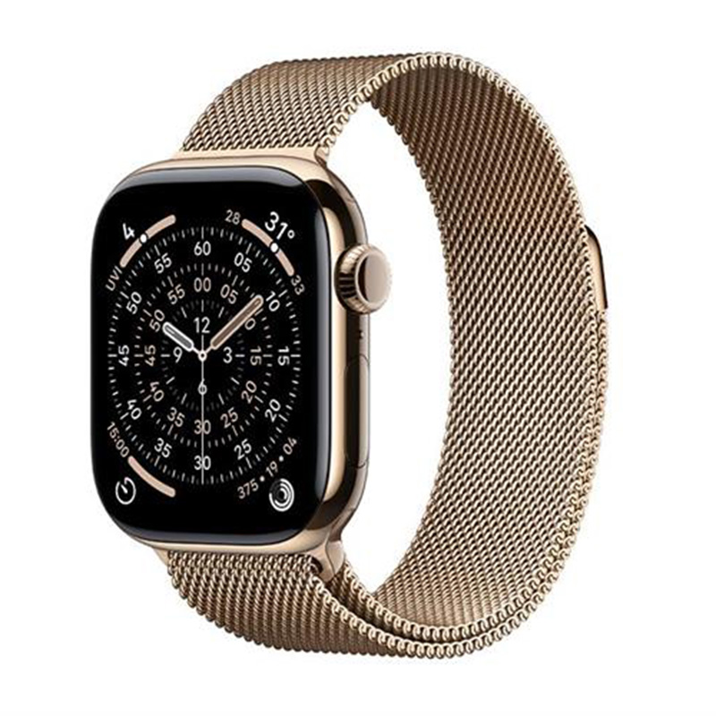 Apple Watch Series 11 GPS + Cellular 46mm viền Titanium dây Milan màu Titan vàng MFD84SA/A M/L