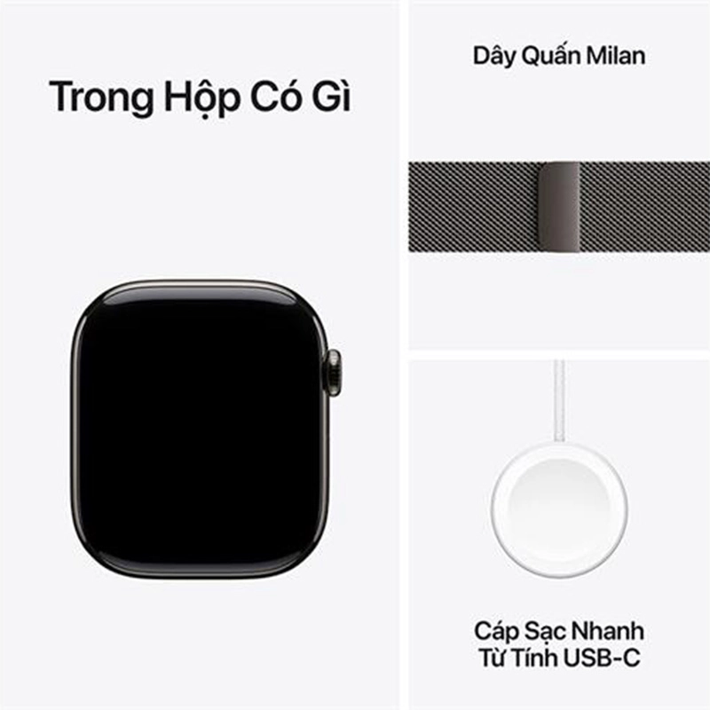 Apple Watch Series 11 GPS + Cellular 46mm viền Titanium dây Milan màu Titan xám MFD44SA/A M/L
