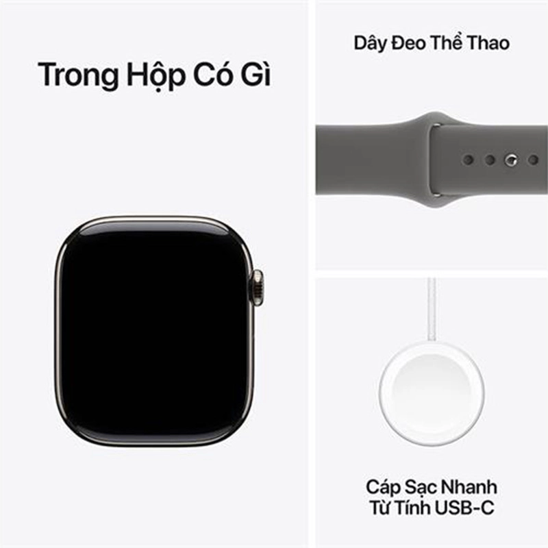 Apple Watch Series 11 GPS + Cellular 46mm viền Titanium dây thể thao màu Titan tự nhiên MFCX4SA/A M/L