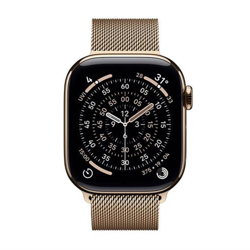 Apple Watch Series 11 GPS + Cellular 46mm viền Titanium dây Milan màu Titan vàng MFD74SA/A S/M