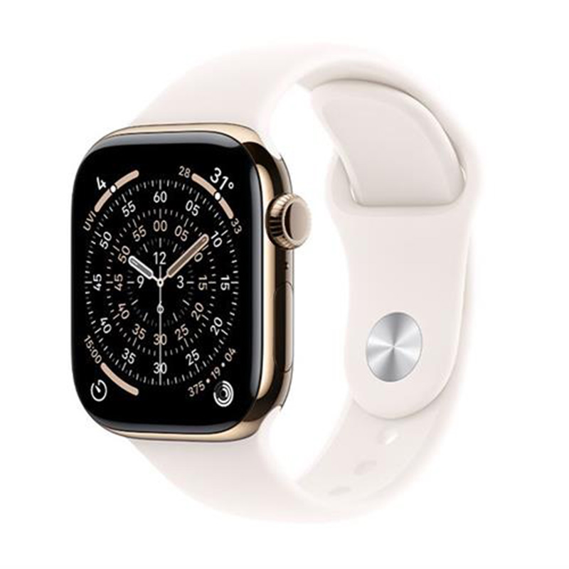 Apple Watch Series 11 GPS + Cellular 46mm viền Titanium dây thể thao màu Titan vàng MFD64SA/A M/L