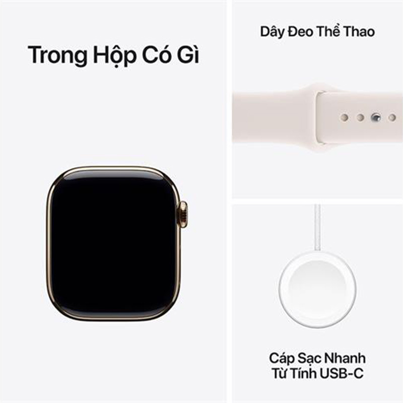 Apple Watch Series 11 GPS + Cellular 46mm viền Titanium dây thể thao màu Titan vàng MFD64SA/A M/L