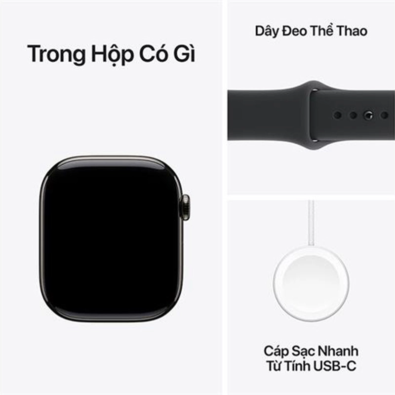Apple Watch Series 11 GPS + Cellular 46mm viền Titanium dây thể thao màu Titan xám MFD14SA/A S/M