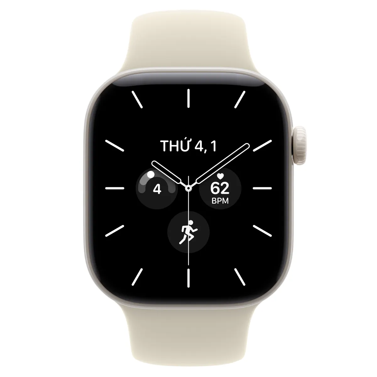 Apple Watch Series 12 42mm (5G) Viền Gốm Dây Cao Su Size M/L Viền trắng dây vàng MJGX4SA/A
