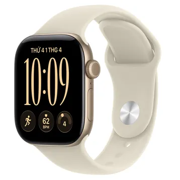 Apple Watch Series 12 42mm (5G) Viền Nhôm Dây Cao Su Size S/M Viền vàng/ Dây vàng MJG24SA/A