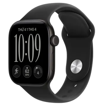 Apple Watch Series 12 42mm (GPS) Viền Nhôm Dây Cao Su Size M/L Viền đen/ Dây đen MJEC4SA/A