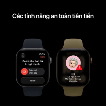 Apple Watch Series 12 42mm (GPS) Viền Nhôm Dây Cao Su Size S/M Viền đen/ Dây đen MJEA4SA/A