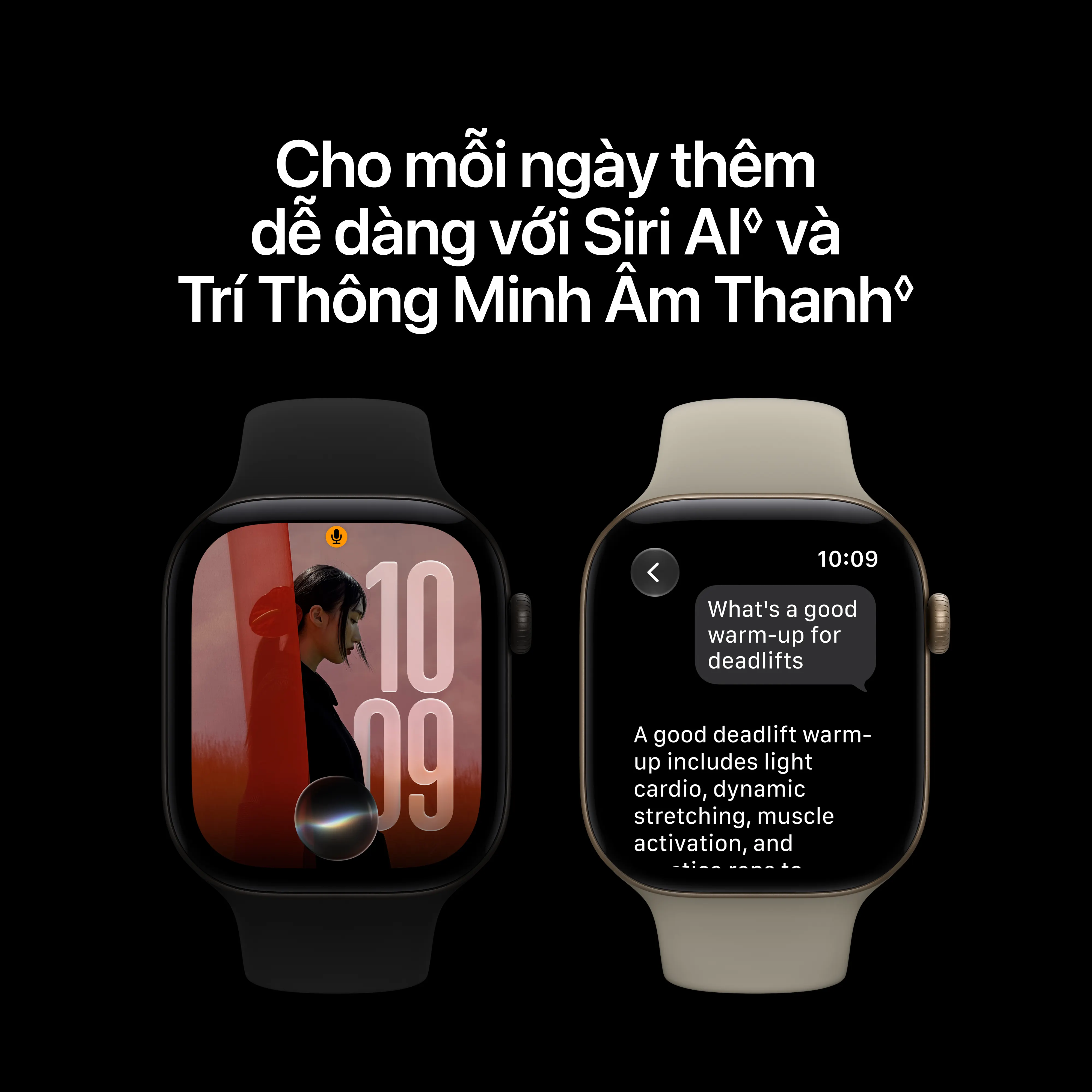 Apple Watch Series 12 46mm (5G) Viền Titan Dây Cao Su Size M/L Viền Titan tự nhiên/ Dây xanh MJGN4SA/A