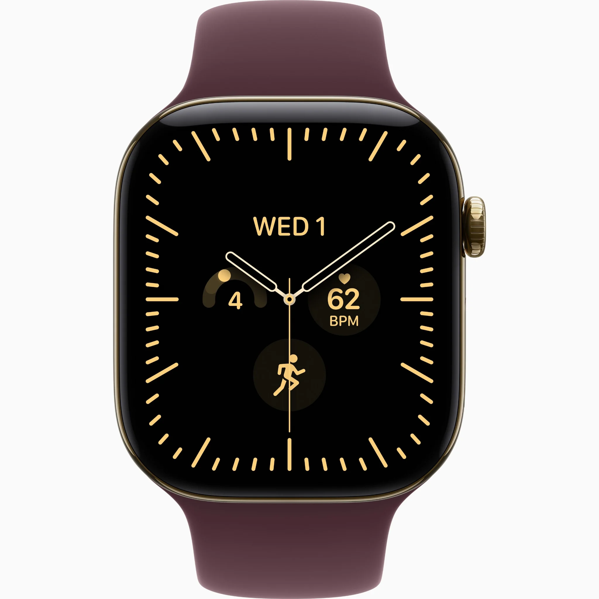 Apple Watch Series 12 46mm (5G) Viền Titan Dây Cao Su Size M/L Viền Titan vàng/ Dây đỏ MJGT4SA/A