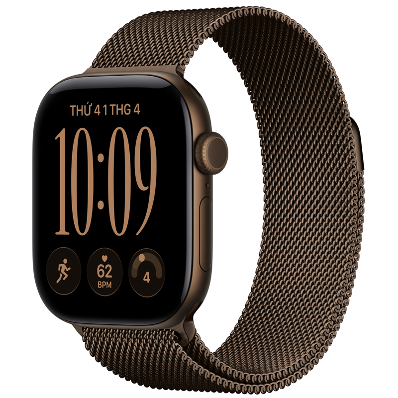 Apple Watch Series 12 46mm (GPS) Viền Nhôm Dây Thép Size M/L Viền vàng đồng dây đồng MKD84SA/A