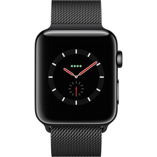Apple Watch Series 3 42mm Space Black Stainless Steel Case with Space Black Milanese Loop (GPS + Cellular) MR1L2