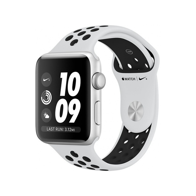 Apple Watch Series 3 Nike+ 42mm Silver Aluminum Case with Pure Platinum/ Black Nike Sport Band MQL32 (GPS)