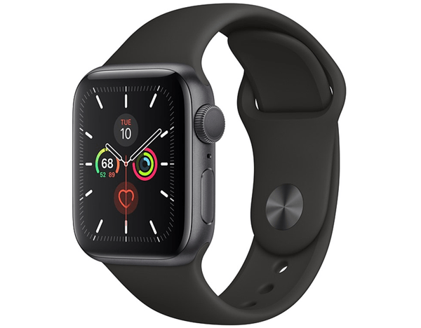 Apple Watch 5 40mm (GPS) Viền Nhôm Xám - Dây cao su Đen Chính hãng (MWV82VN/A)