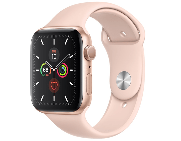 Apple Watch 5 44mm (GPS) Viền Nhôm Vàng - Dây cao su Hồng (MWVE2VN/A) - BH theo Serial