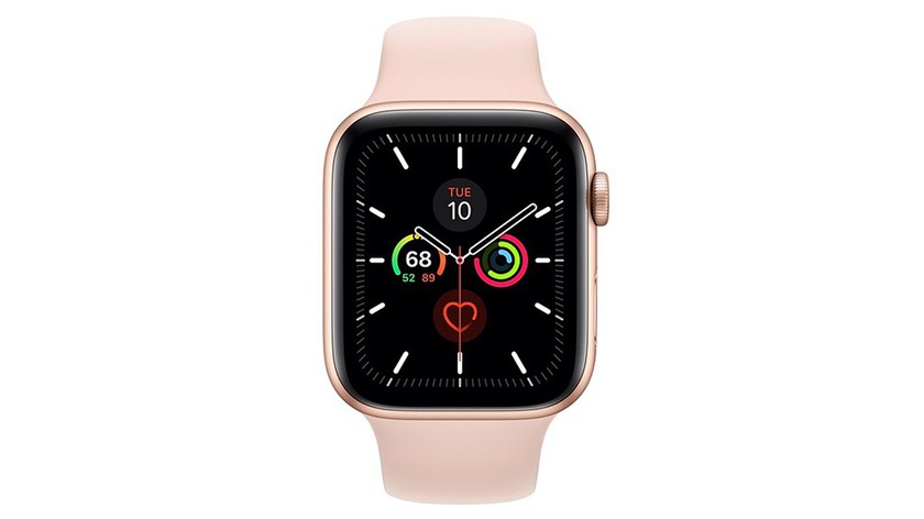 Apple Watch 5 44mm (GPS) Viền Nhôm Vàng - Dây cao su Hồng (MWVE2VN/A) - BH theo Serial