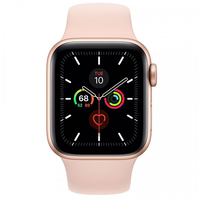 Apple Watch 5 40mm (4G) Viền Nhôm Vàng - Dây cao sy Hồng Chính hãng (MWX22VN/A)