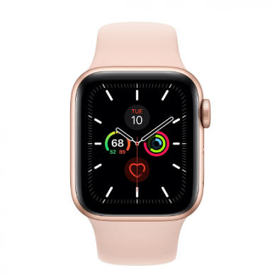 Apple Watch 5 44mm (4G) Viền Nhôm Vàng - Dây cao su Hồng (MWWD2VN/A) - BH theo Serial