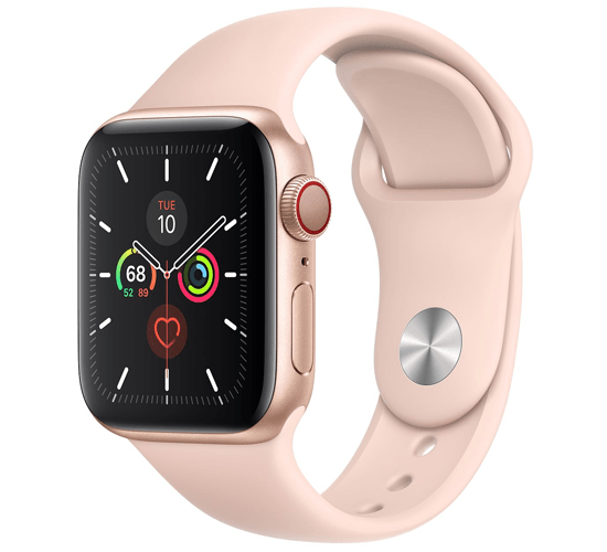 Apple Watch 5 44mm (4G) Viền Nhôm Vàng - Dây cao su Hồng (MWWD2VN/A) - BH theo Serial
