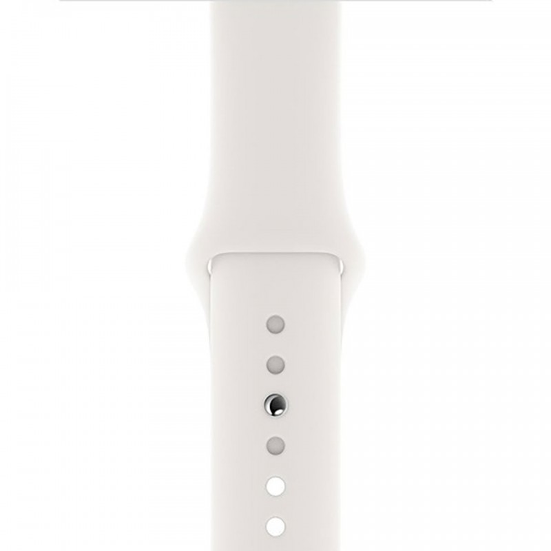 Apple Watch 5 44mm (4G) Viền Nhôm Bạc - Dây cao su Trắng Chính hãng (MWWC2VN/A)