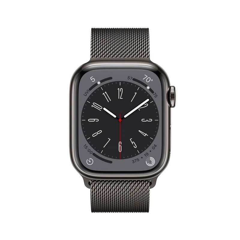 Apple Watch Sr 8 GPS + Cellular 41mm viền thép xám - Vòng thép xám (MNJM3VN/A)