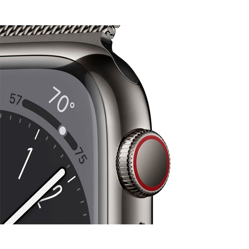 Apple Watch Sr 8 GPS + Cellular 41mm viền thép xám - Vòng thép xám (MNJM3VN/A)