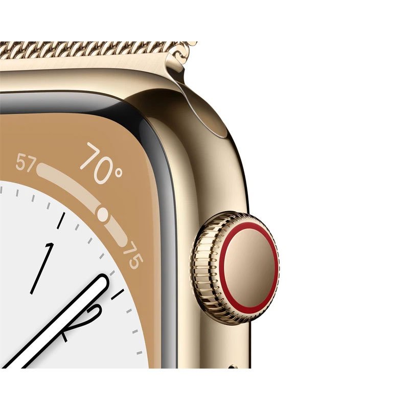 Apple Watch Sr 8 GPS + Cellular 45mm viền thép vàng - Vòng thép vàng (MNKQ3VN/A)