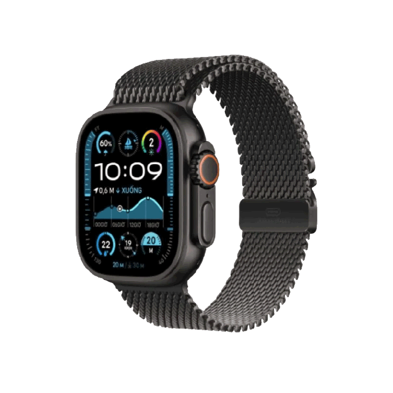 Apple Watch Ultra 2 2024 49mm 4G Viền Titan Đen Dây Titan Size L Đen màu Titan tự nhiên + So sánh  MX5T3VN/A