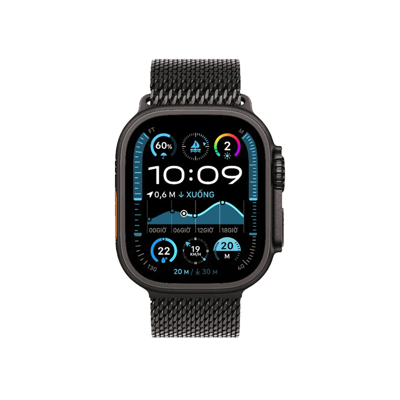 Apple Watch Ultra 2 GPS + Cellular 49mm Black Titanium Case with Black Titanium Milanese Loop - S MX4W3VN/A