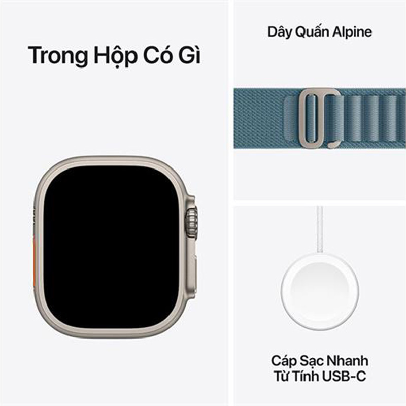 Apple Watch Ultra 3 GPS + Cellular 49mm viền Titanium dây Alpine màu Tintan tự nhiên MEWP4SA/ALarge