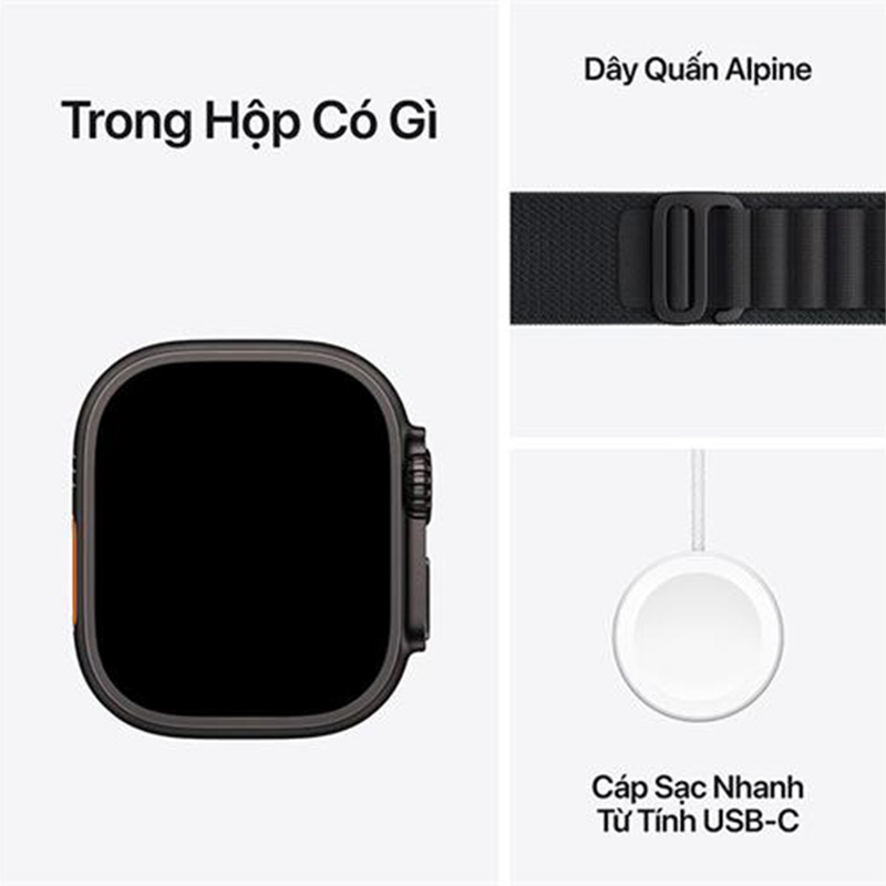 Apple Watch Ultra 3 GPS + Cellular 49mm viền Titanium dây Alpine màu Titan đen MF0V4SA/AMedium
